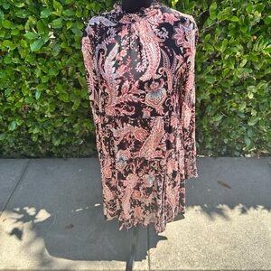 Anthropologie Pink and Black Dolman Sleeve Cocktail Dress